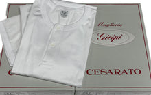 Carica l'immagine nel visualizzatore di Gallery, Maglificio Mare Maglia serafino due bottoni intima filo di scozia Mezza manica Uomo Made in Italy Magazzinieuropa