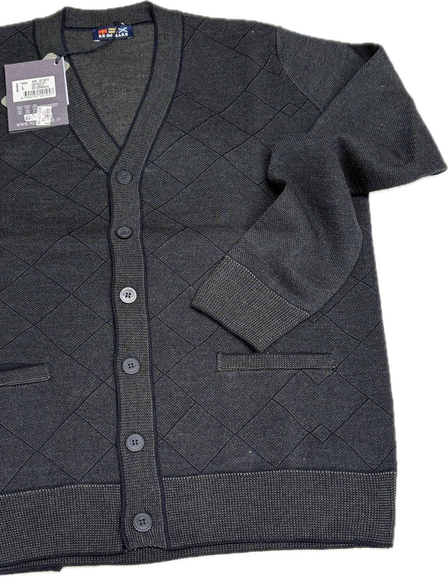 Maglificio Rodes srl Cardigan giacca lana con bottoni Re de Mare elegante Magazzinieuropa