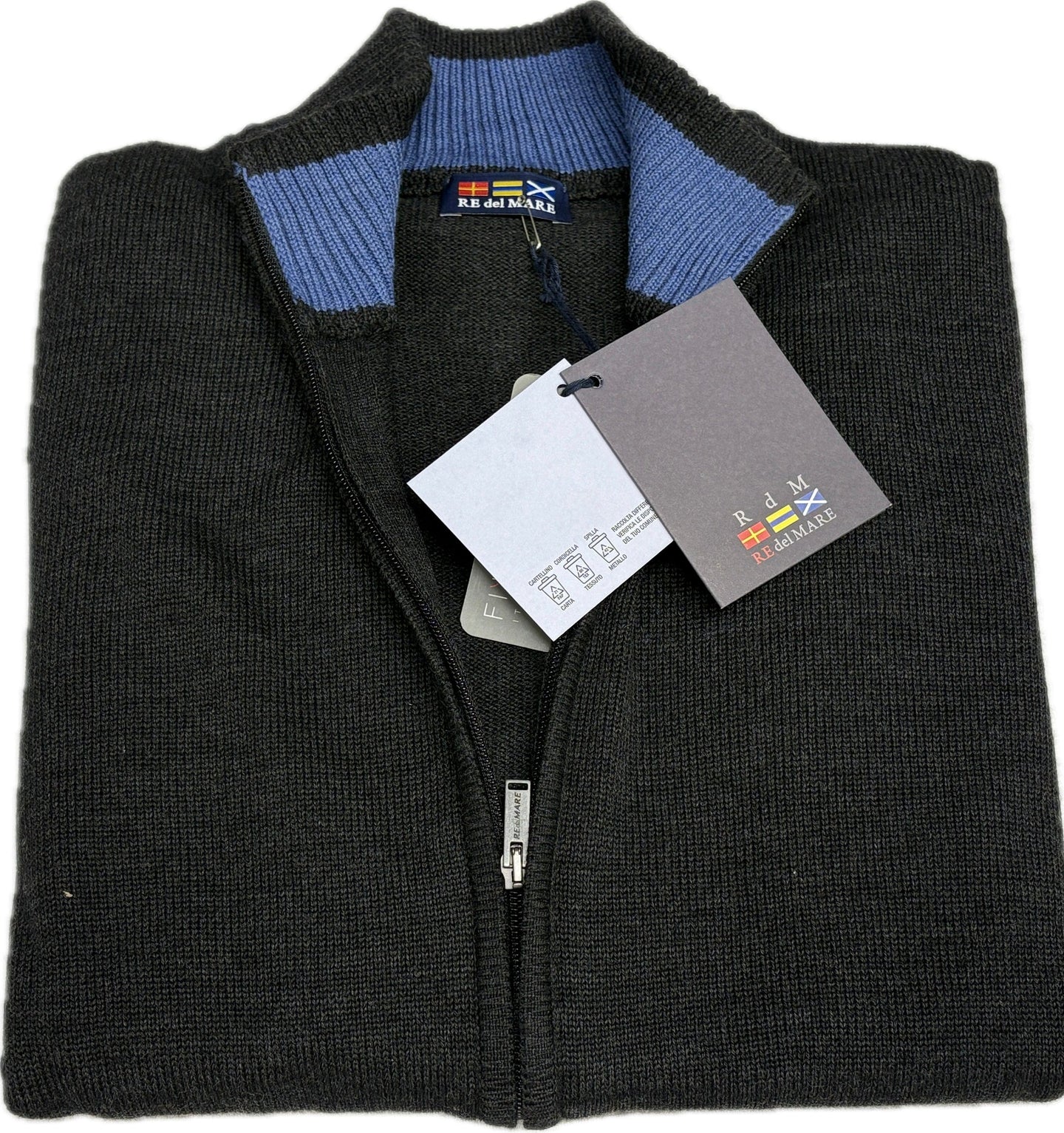 Maglificio Rodes srl Giacca di lana full zip RededelMare made in Italy Magazzinieuropa