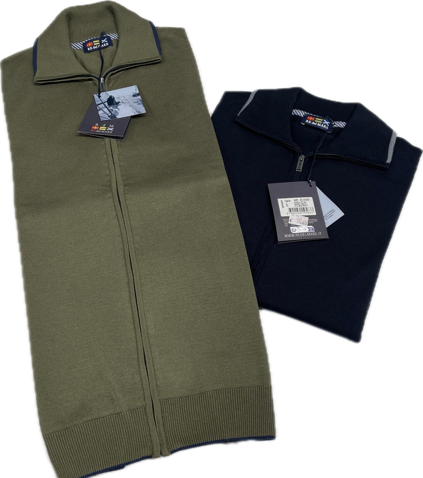 Maglificio Rodes srl Maglia a giacca full zip Re del mare manica lunga Magazzinieuropa
