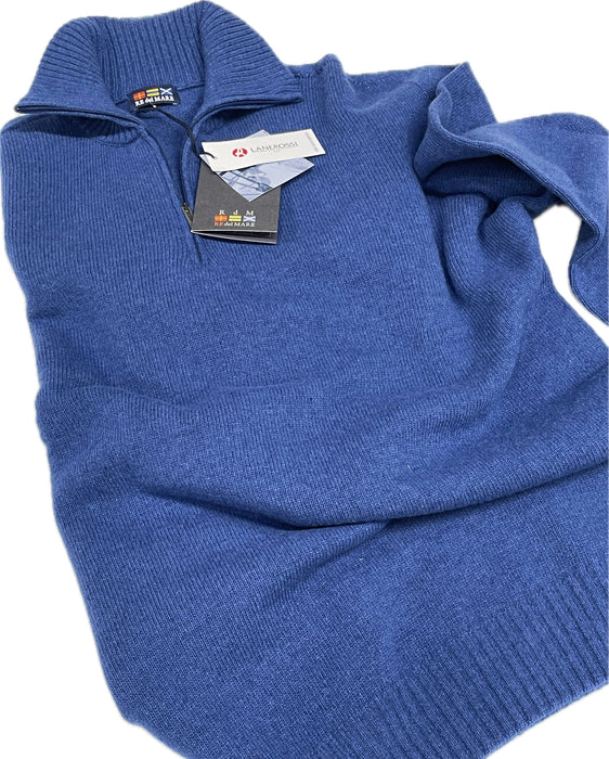 Maglificio Rodes srl Maglione Pura Lana 100% mezza zip uomo Re del mare made in Italy Magazzinieuropa