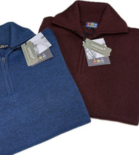 Carica l&#39;immagine nel visualizzatore di Gallery, Maglificio Rodes srl Maglione uomo Lana mezza zip Re del mare made in Italy T.unita classico Magazzinieuropa