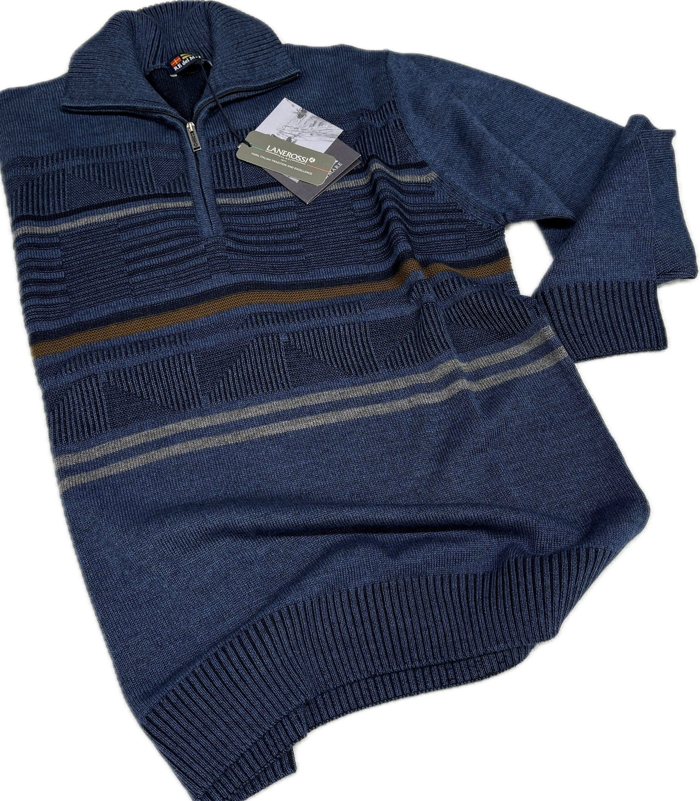 Maglificio Rodes srl Maglione uomo mezza zip Re del mare made in Italy collezione 2026 Magazzinieuropa