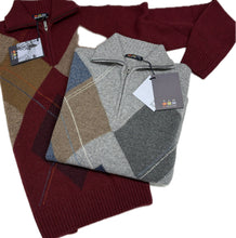 Carica l&#39;immagine nel visualizzatore di Gallery, Maglificio Rodes srl Maglione zip uomo Lana mezza zip Re del mare made in Italy Magazzinieuropa