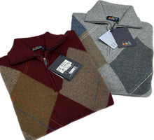 Carica l&#39;immagine nel visualizzatore di Gallery, Maglificio Rodes srl Maglione zip uomo Lana mezza zip Re del mare made in Italy Magazzinieuropa