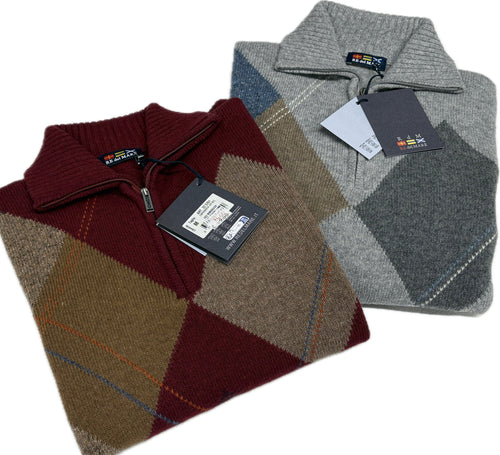 Maglificio Rodes srl Maglione zip uomo Lana mezza zip Re del mare made in Italy Magazzinieuropa