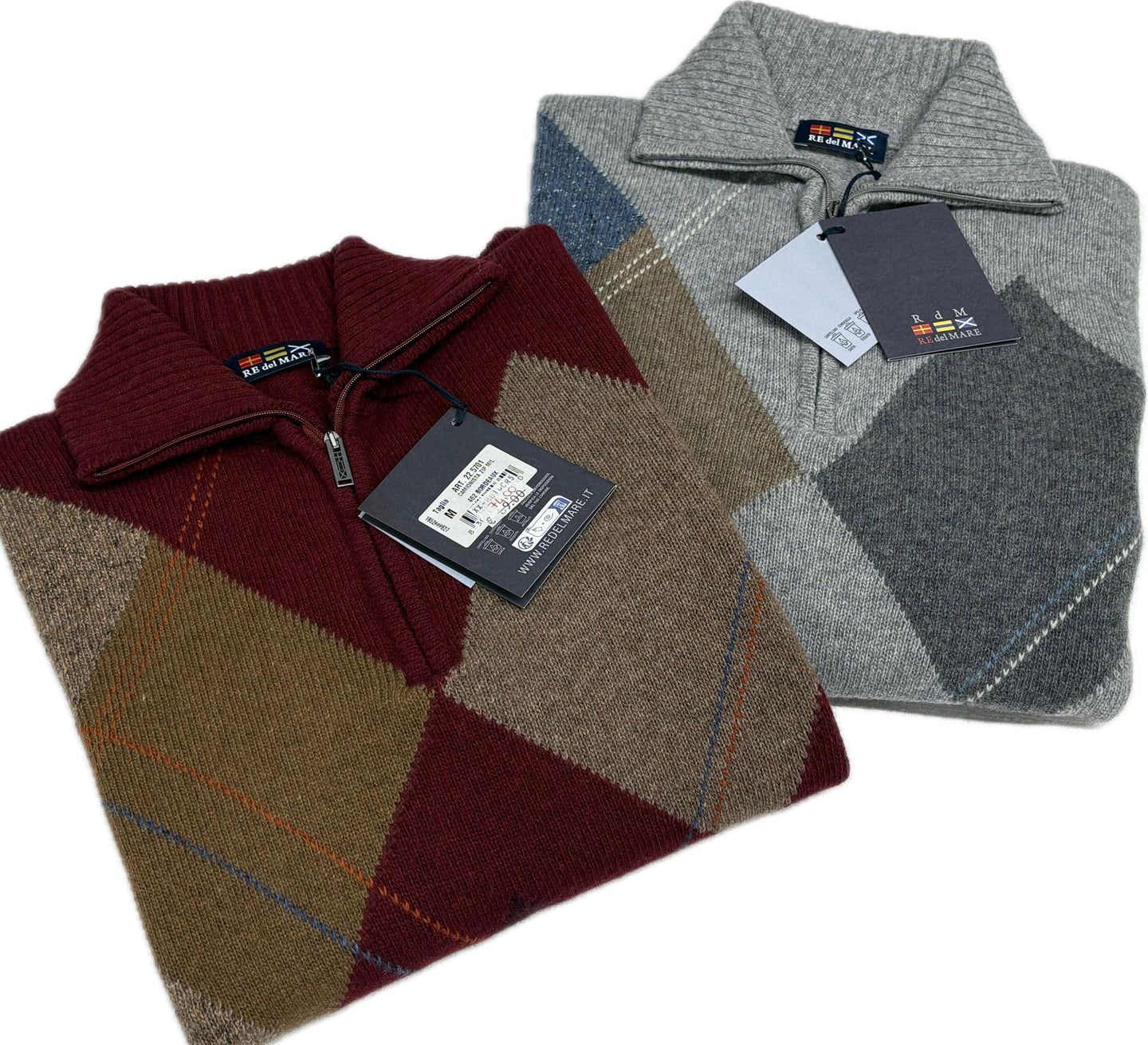 Maglificio Rodes srl Maglione zip uomo Lana mezza zip Re del mare made in Italy Magazzinieuropa