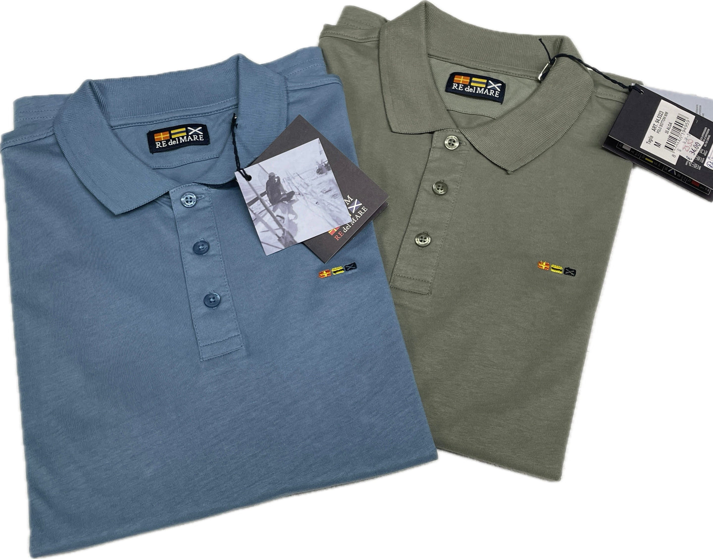 Maglificio Rodes srl Polo mezza manica da uomo serafino 100% cotone Re del Mare Magazzinieuropa