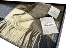 Carica l'immagine nel visualizzatore di Gallery, Marzotto home Coperta in pura lana ROSSI Adamello Check Classica con frangia scozzese azienda Marzotto home 100% lana vergine Magazzinieuropa
