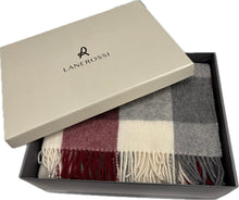 Carica l'immagine nel visualizzatore di Gallery, Marzotto home Coperta in pura lana ROSSI Adamello Check Classica con frangia scozzese azienda Marzotto home Magazzinieuropa
