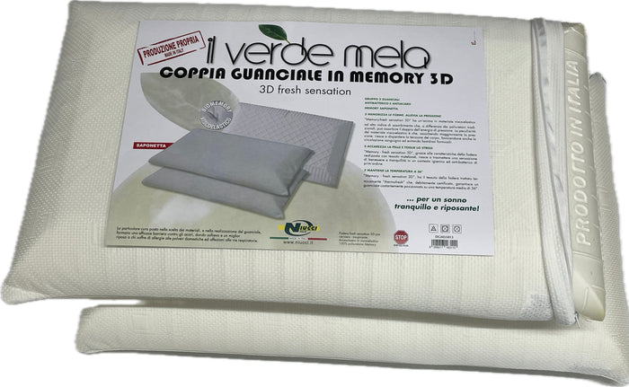 Niucci Guanciale Memory 3D la coppia Made in Italy 50x80 cm Magazzinieuropa