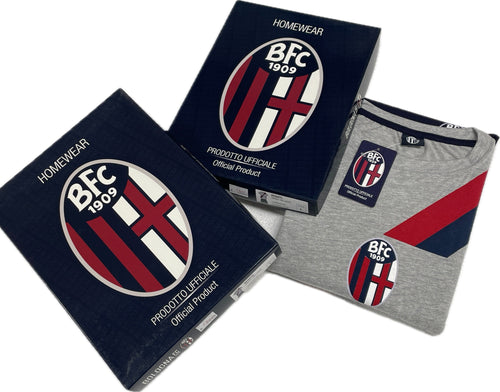 Official Product Bologna BFC CALCIO Completo UfficialeBologna T-shirt + pantaloncino cotone 100% leggero estivo Magazzinieuropa