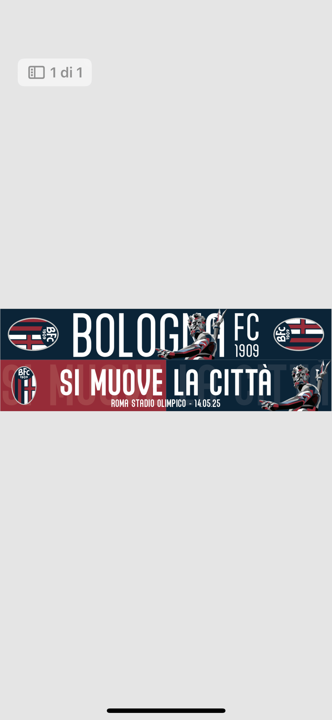 Perseo Trade srl Sciarpa Coppa campioni finale Bologna vs Milan BFC1909 24/25 Ufficiale leggera poply Magazzinieuropa