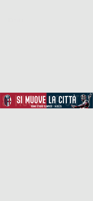 Perseo Trade srl Sciarpa Coppa finale Bologna vs Milan BFC1909 24/25 Ufficiale Magazzinieuropa