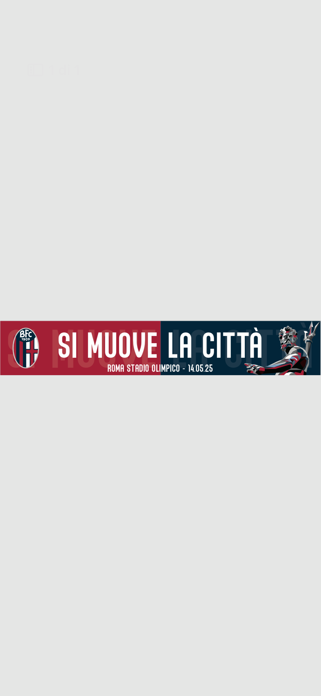 Perseo Trade srl Sciarpa Coppa finale Bologna vs Milan BFC1909 24/25 Ufficiale Magazzinieuropa