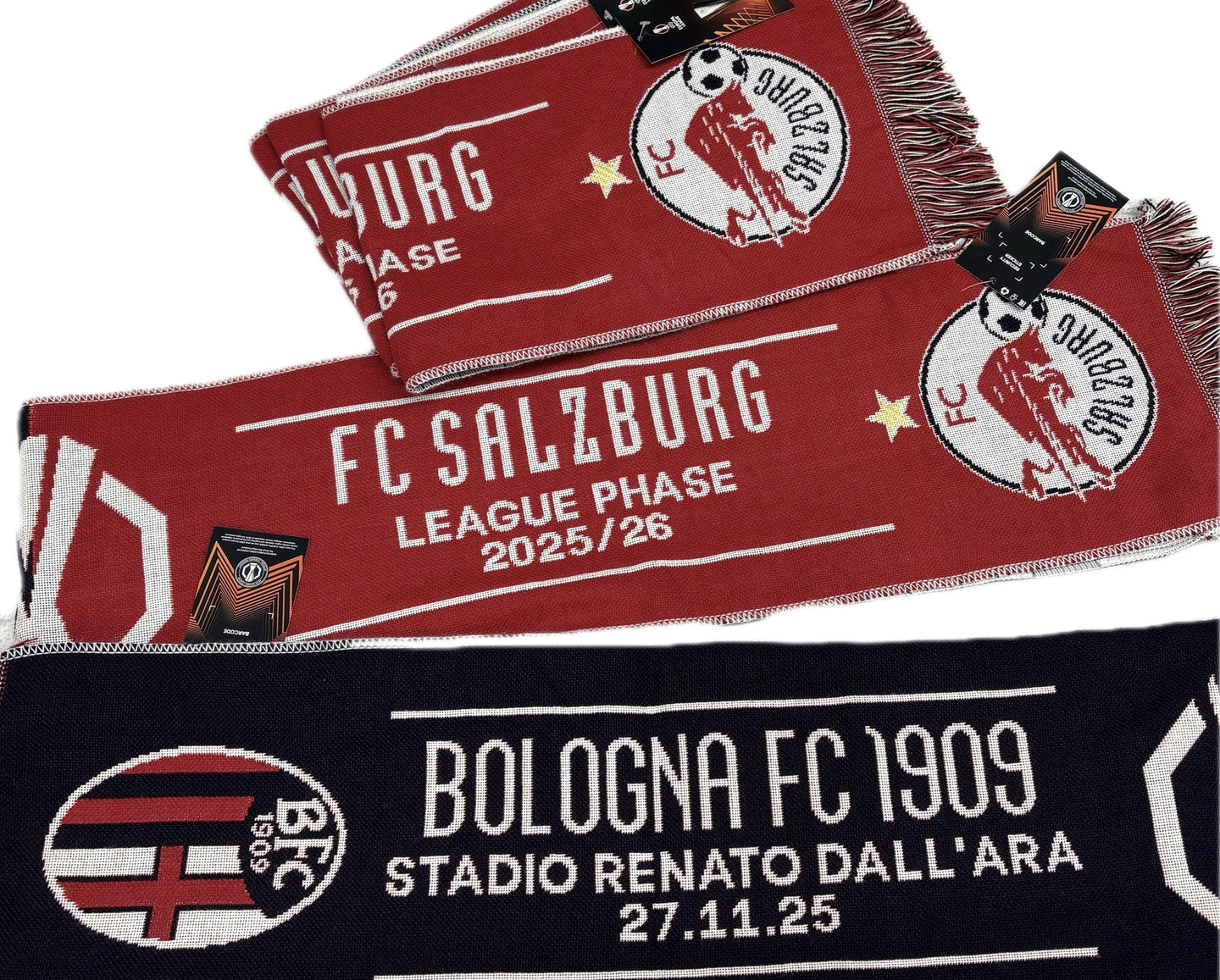 Perseo Trade srl Sciarpa Europa League FC SALZBURG Vs Ufficiale del Bologna BFC 2025/26 Magazzinieuropa