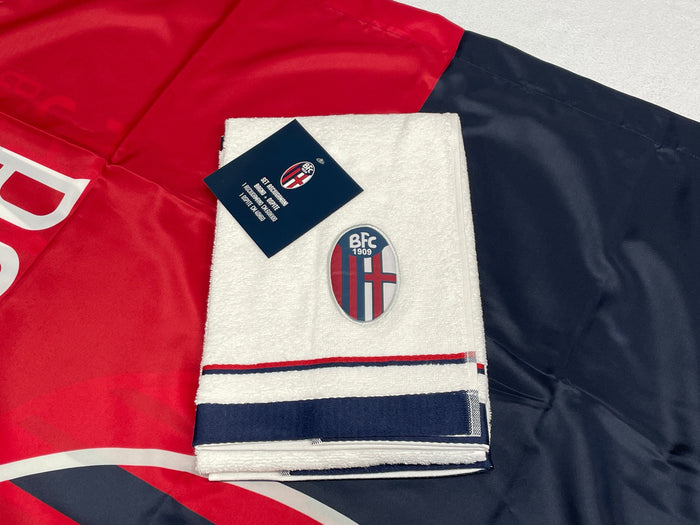 Perseo Trade srl Set asciugamano+ospite BFC Ufficiale del Bologna FC1909 calcio spugna cotone 100% Magazzinieuropa