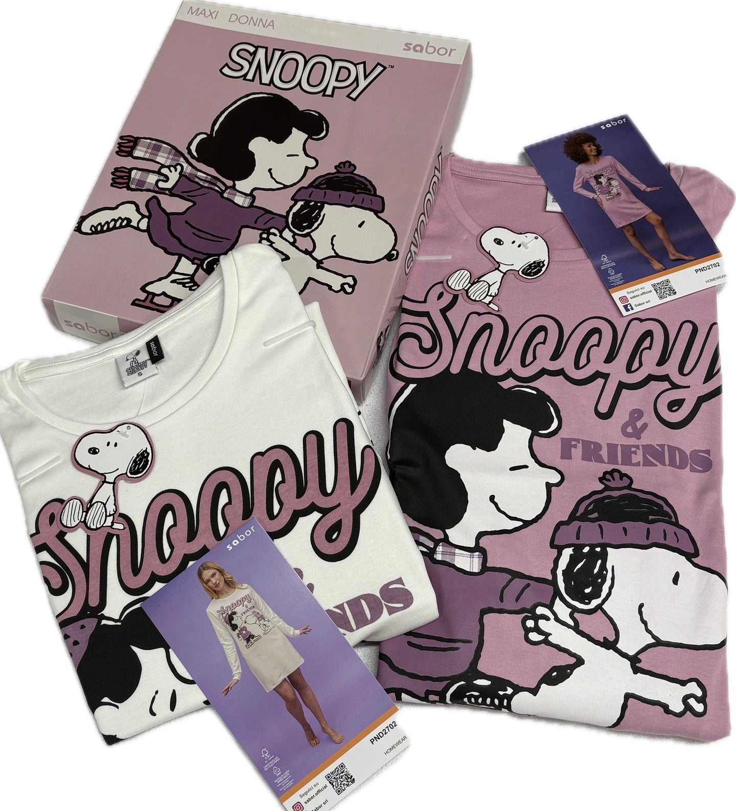 Sabor Camicia da notte Snoopy Ufficiale caldo cotone 100% Magazzinieuropa
