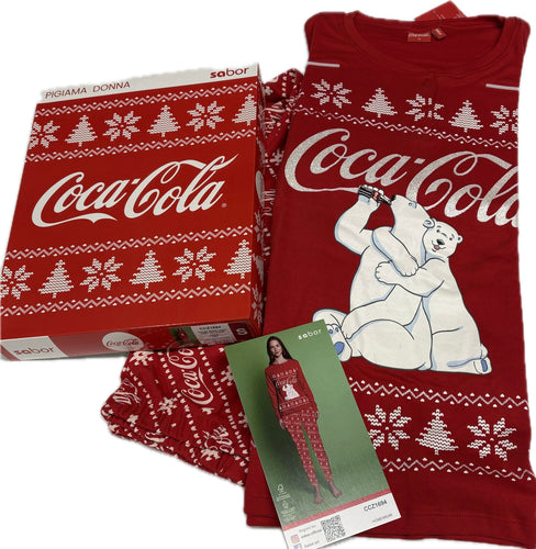 Sabor Pigiama Coca-Cola in calco cotone 100% Donna ragazza 2026 Magazzinieuropa
