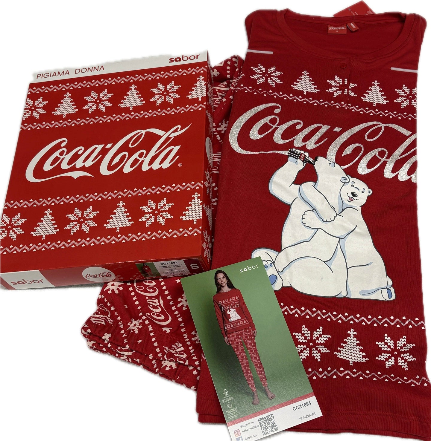 Sabor Pigiama Coca-Cola in calco cotone 100% Donna ragazza 2026 Magazzinieuropa