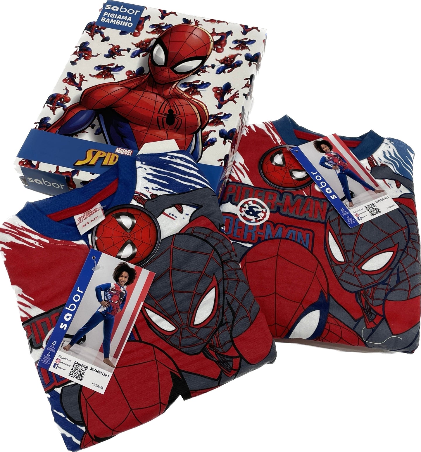 Pigiama Lungo Marvel Spiderman Per Ragazzi - Cotone Comfort Con Stampe Colorate - Taglie 4-10 Anni - Foto 6