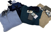 Carica l'immagine nel visualizzatore di Gallery, salitex srls Maglione lana merino uomo mezza zip made in Italy Magazzinieuropa