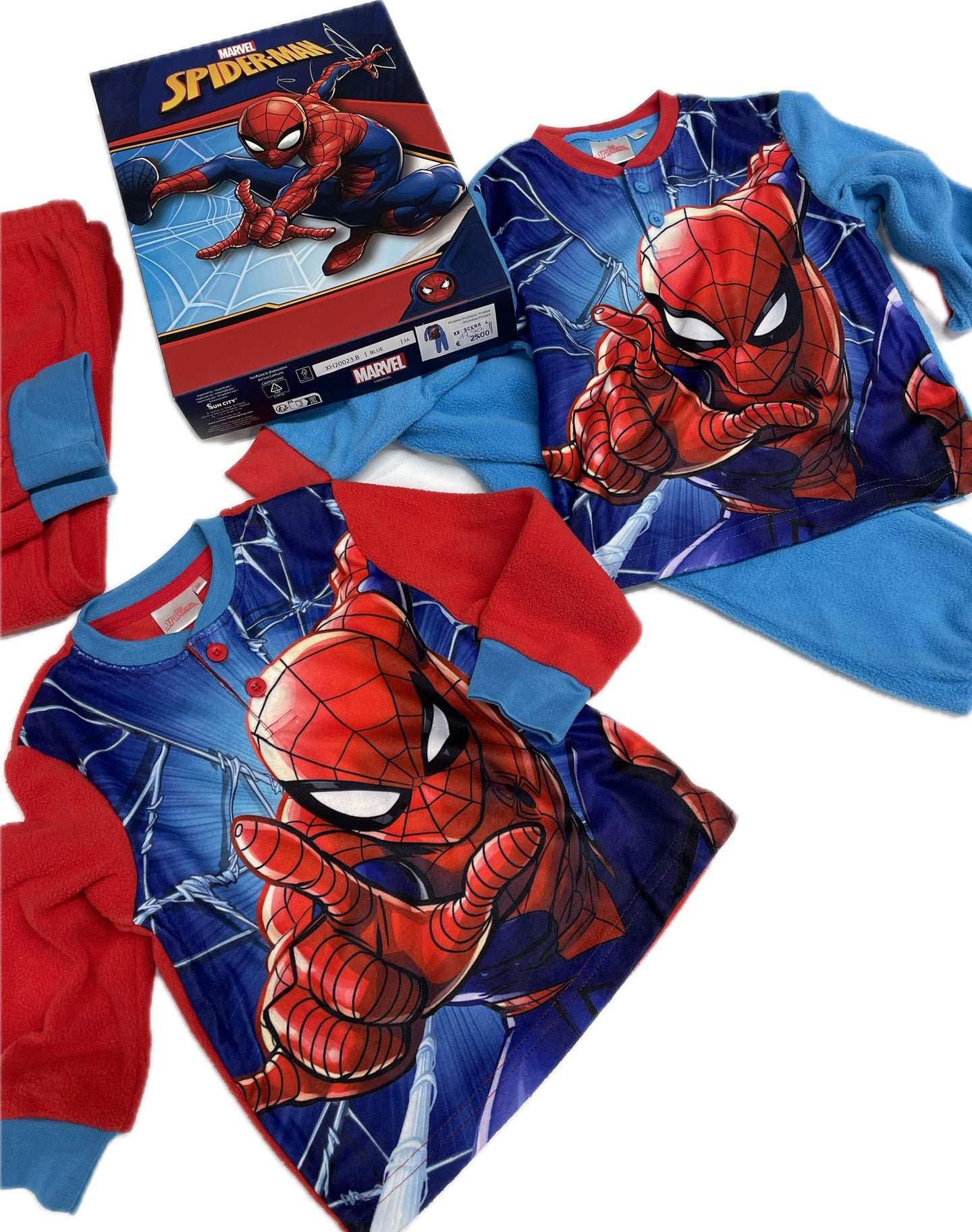 San City Pigiama Spider-man pile caldo 100% Magazzinieuropa