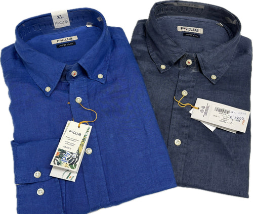 St international Camicia uomo puro lino 100% manica lunga Magazzinieuropa