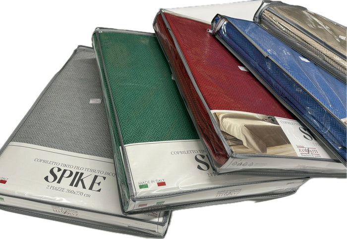 Zambaiti Copriletto cotone Jacquard tinto in filo made in Italy Magazzinieuropa