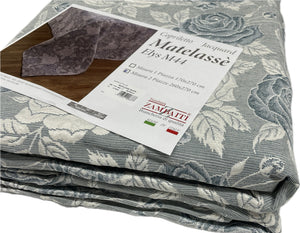Zambaiti Copriletto Jacquard Matelassè fatto in Italia Fiorato classico Magazzinieuropa