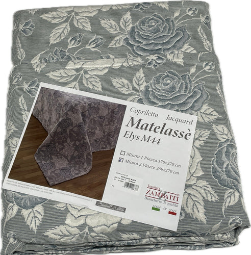 Zambaiti Copriletto Jacquard Matelassè fatto in Italia Fiorato classico Magazzinieuropa