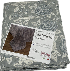 Zambaiti Copriletto Jacquard Matelassè fatto in Italia Fiorato classico Magazzinieuropa