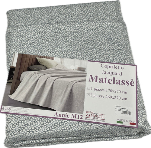 Zambaiti Copriletto Jacquard Matelassè fatto in Italia marmoreo Magazzinieuropa