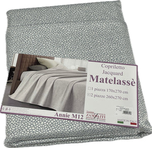 Zambaiti Copriletto Jacquard Matelassè fatto in Italia marmoreo Magazzinieuropa