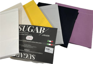 Zambaiti Lenzuola 100% cotone completo Tinta Unita made in Italy forniture angolo 27 cm Magazzinieuropa