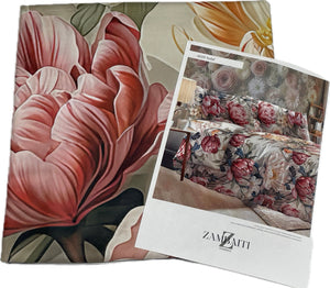 Zambaiti Lenzuola Raso completo puro cotone raso 60 made in Italy fantasia floreali e geometrie Magazzinieuropa