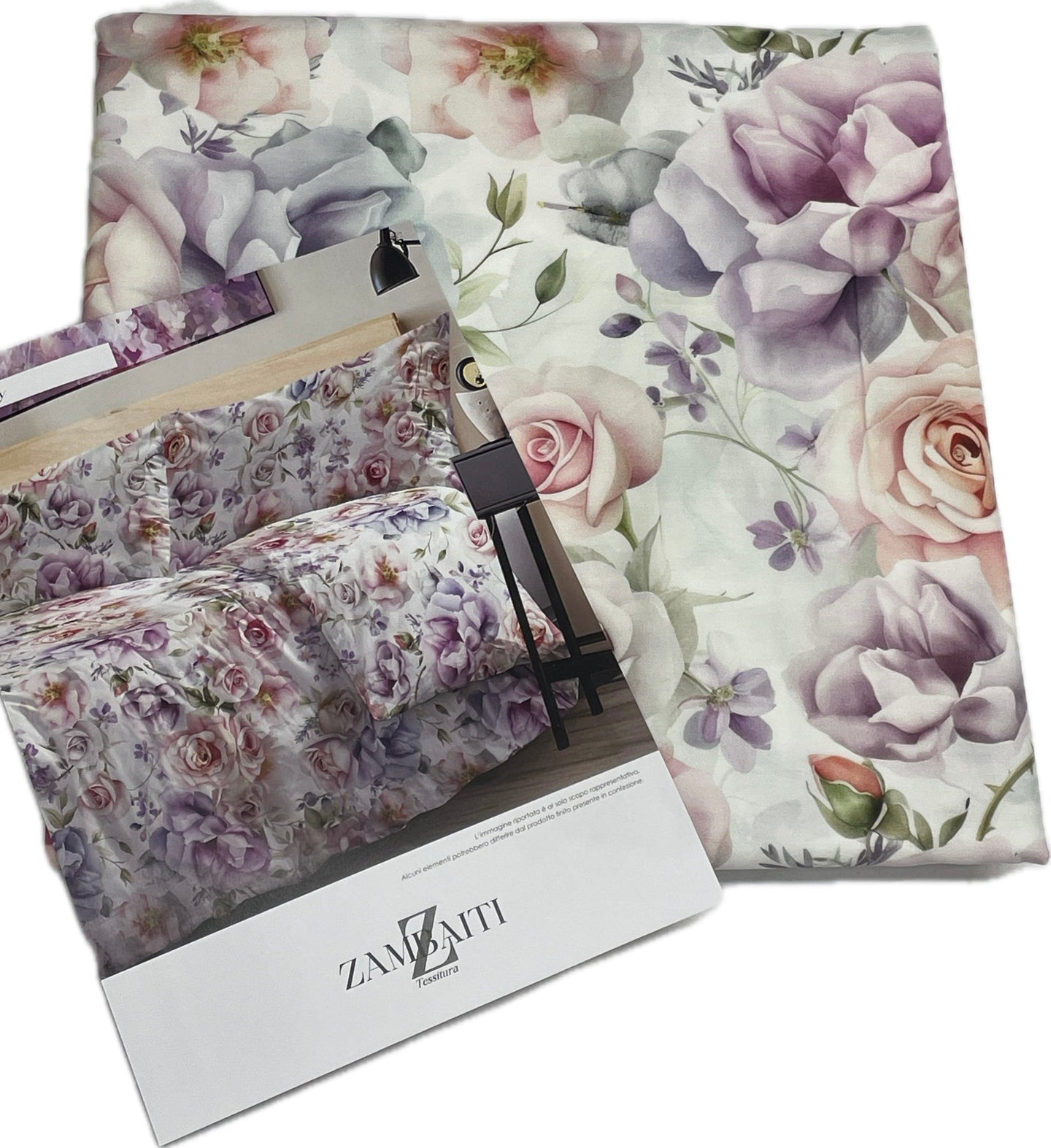 Zambaiti Lenzuola Raso completo puro cotone raso 60 made in Italy fantasia floreali e geometrie Magazzinieuropa