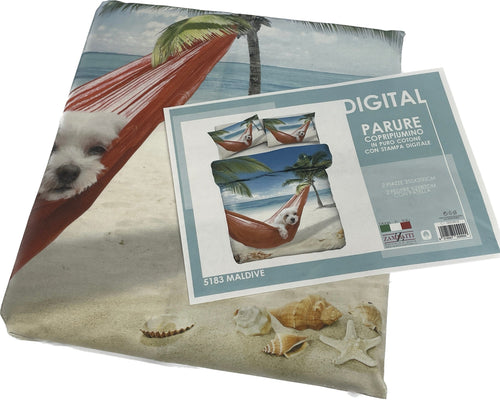 Zambaiti Parure copri piumino 100% cotone Maldive Magazzinieuropa