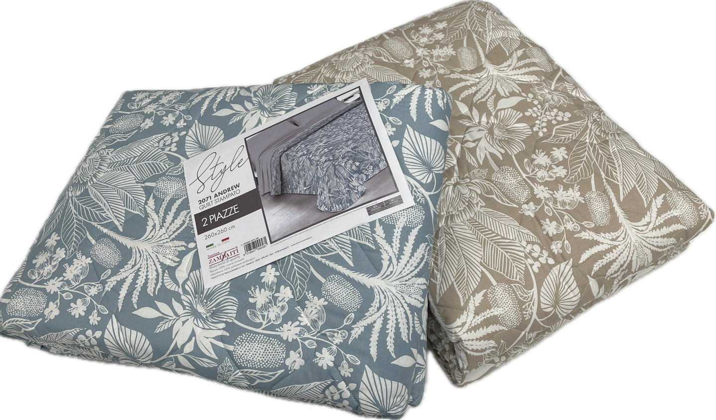 Trapuntino copriletto in 100% cotone Tessitura Zambaiti Italia