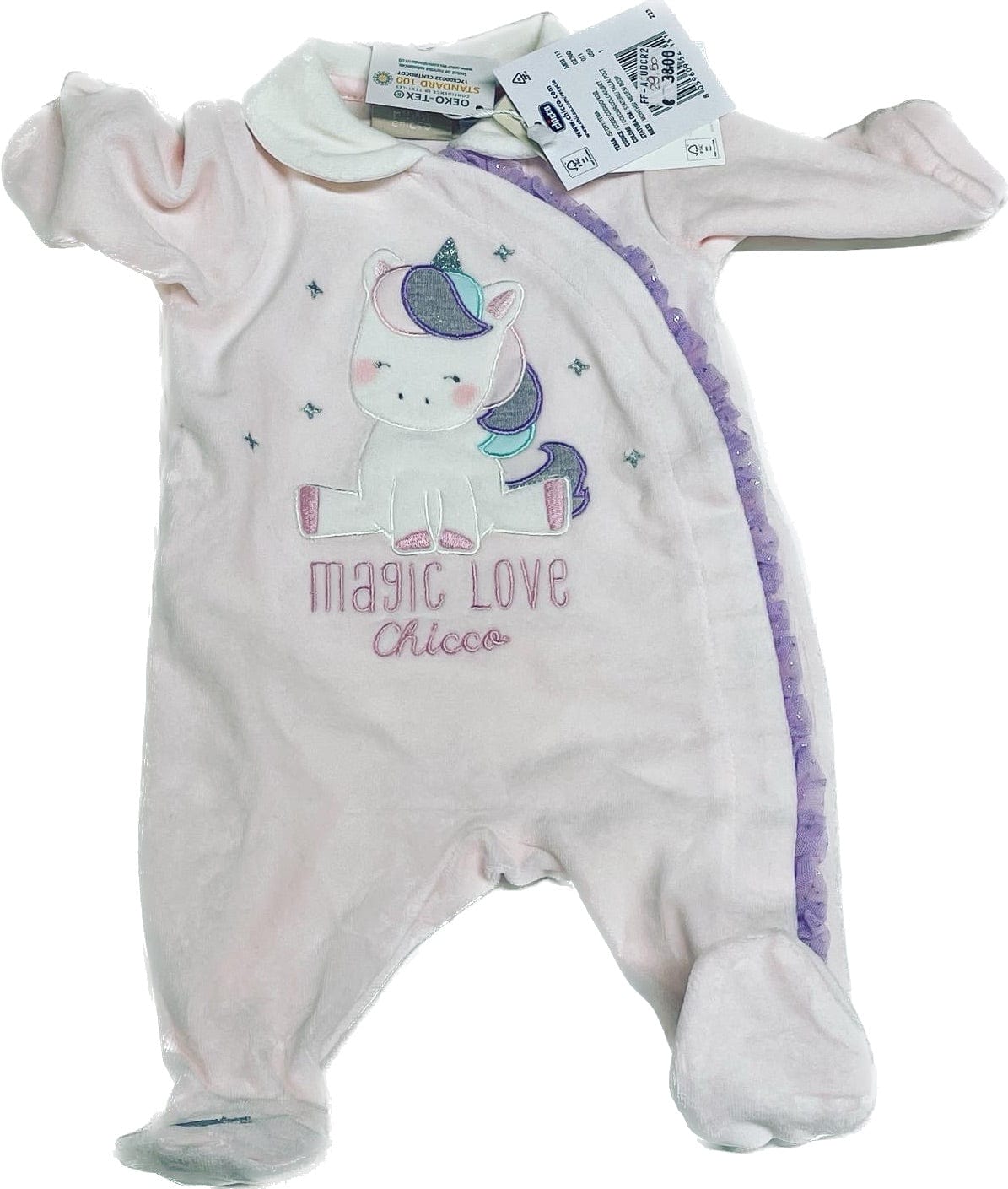 Chicco Romper voor baby en peuters, uniseks kinderen, Lichtroze, 0 Maanden