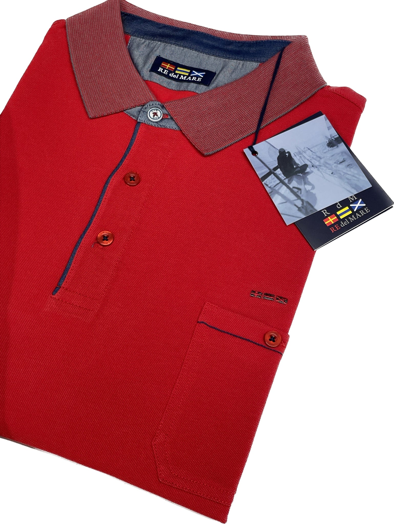 Polo uomo Re del Mare mezza manica Italia