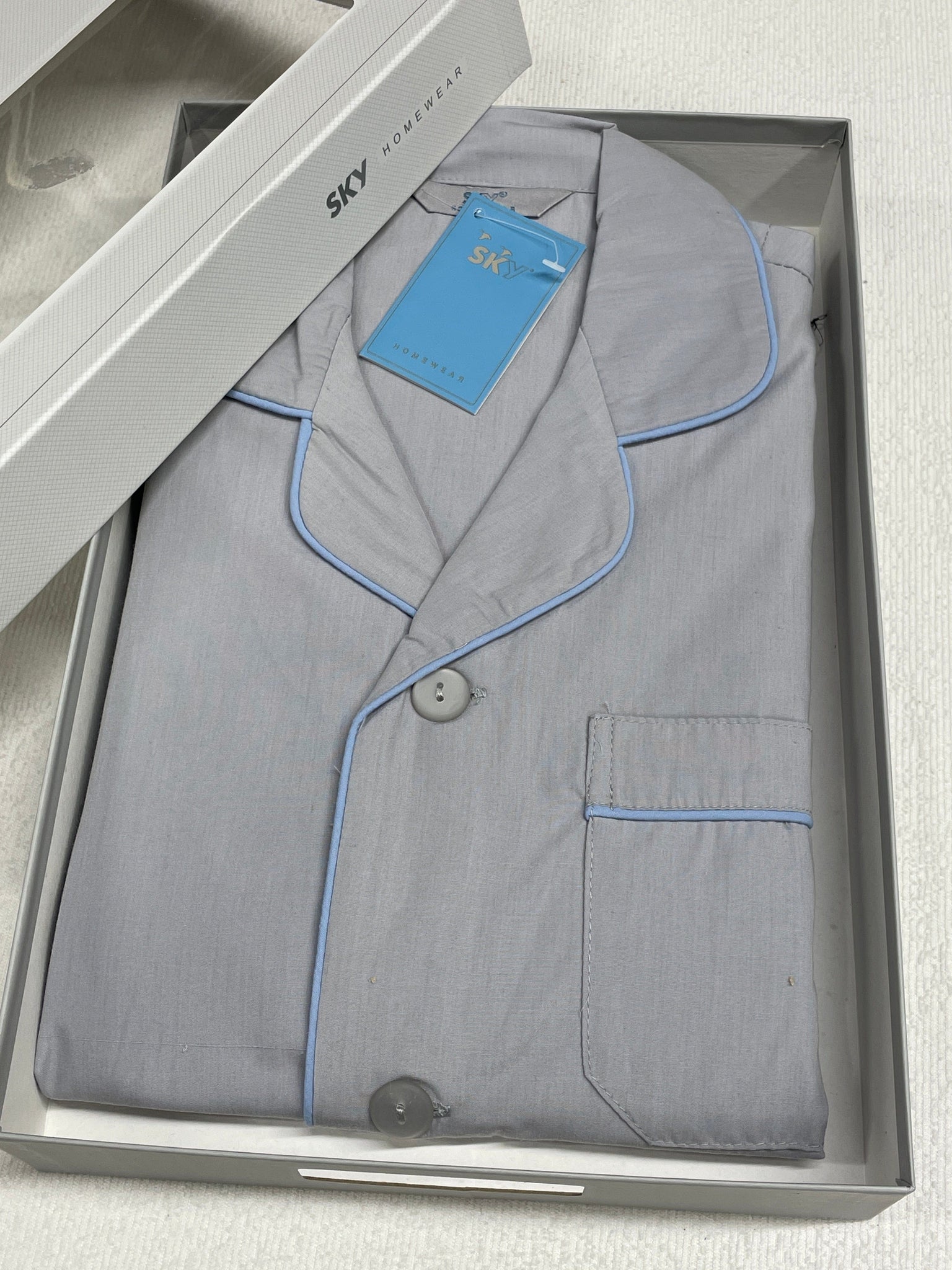 Pigiama Elegante In Cotone Biologico Morbido - Nero / Grigio Fantasia - Foto 5