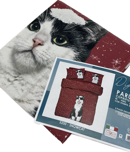 Zambaiti Copripiumino digitale Snowcat gatti cotone 100% Magazzinieuropa